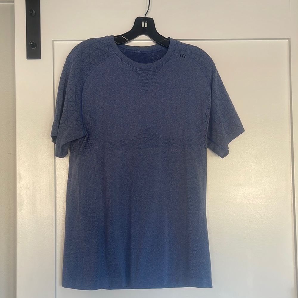 Lululemon M men’s  blue performance fabric workout/running shirt